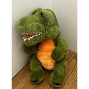 Liberty Toy Green Dinosaur Plush Stuffed Animal Toy 10" 1999